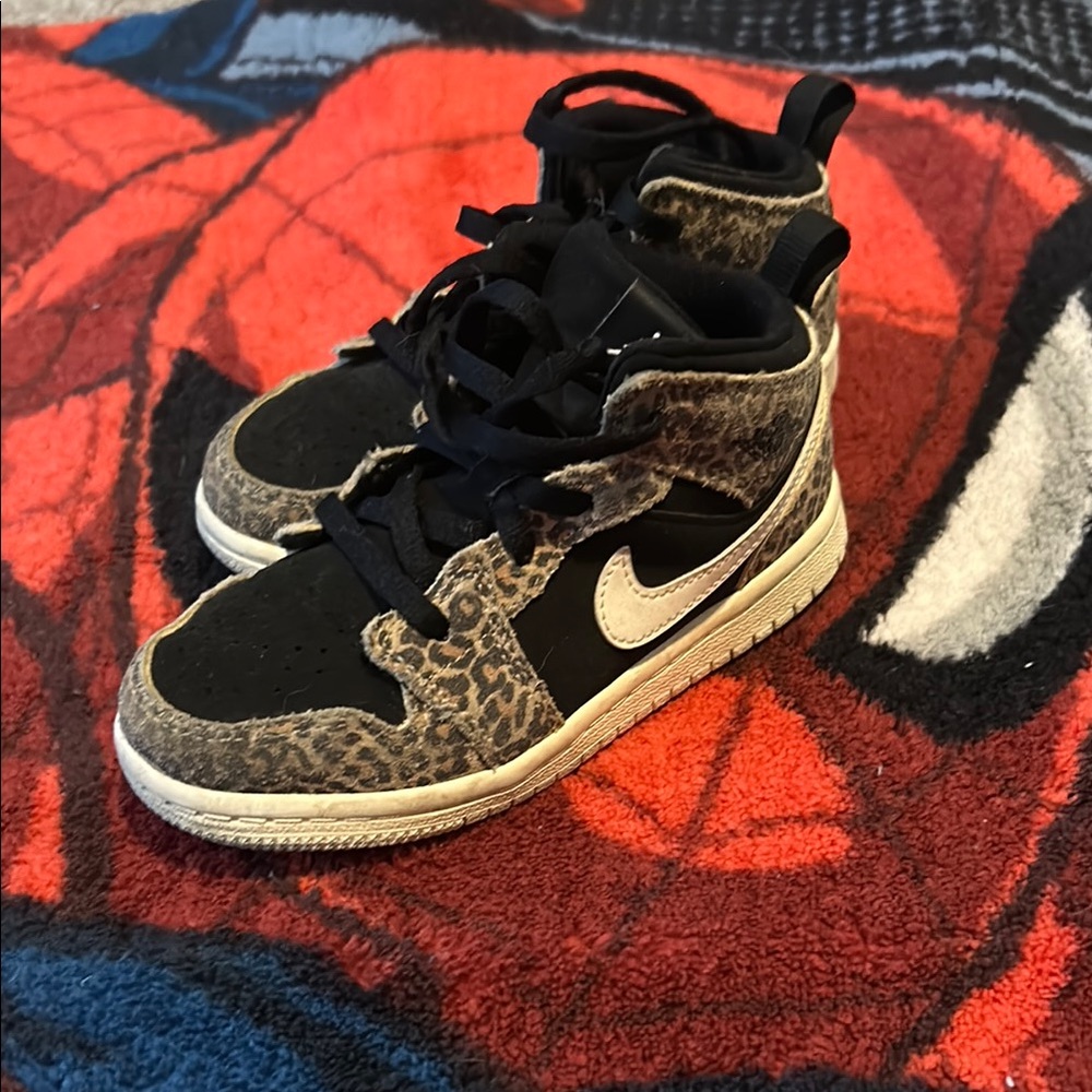 Nike Kids Black and Tan High-Top Sneakers